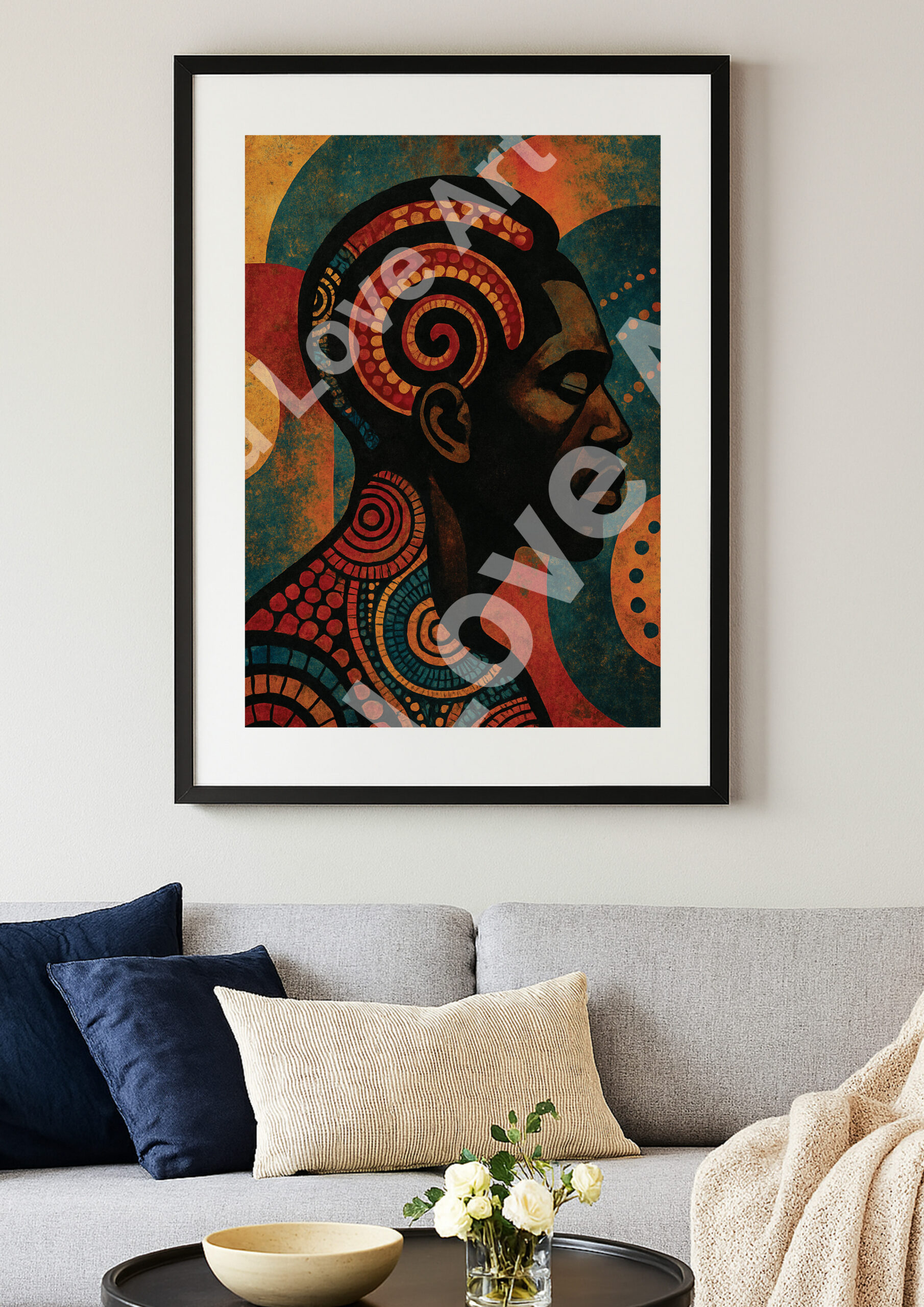 Portrait d’homme africain et spirales wax – Image 3