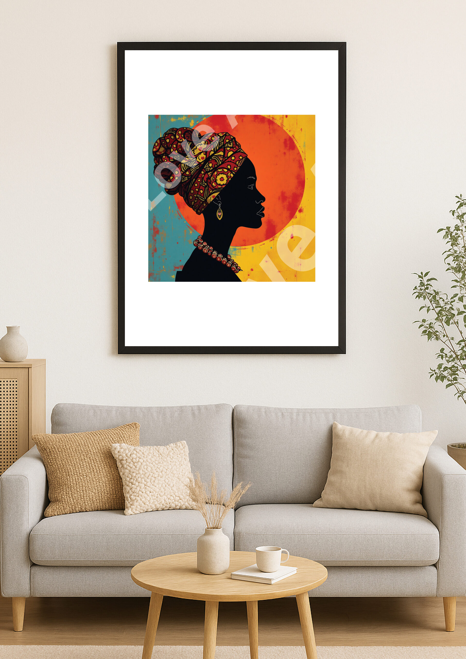 Femme au turban géant – Patchwork de motifs africains – Image 2