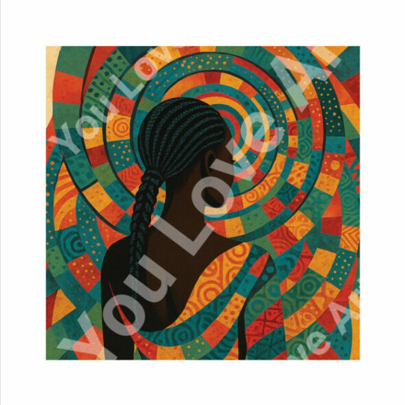 Vue arrière tressée - Tourbillon wax coloré - Carré